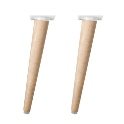 Lot de deux pieds de table basse en bois hêtre vernis Alpha