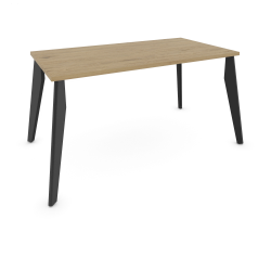 Table à manger rectangulaire décor chêne clair coloris noir Orion