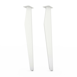 Table équipée de 4 pieds acier Opale coloris blanc