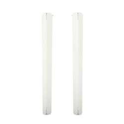 Table à manger rectangulaire décor chêne vieilli équipée de 4 pieds acier Jaspe coloris blanc