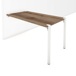 Table murale rectangulaire décor chêne vieilli coloris blanc Céphée