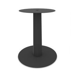 Table à manger ronde décor chêne clair équipée avec pied central acier Zircon coloris noir