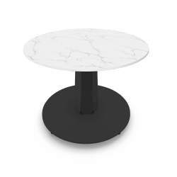 Table basse ronde décor marbre coloris noir Cygne