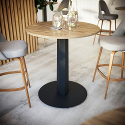 Pied acier Zircon pour table mange debout coloris carbone