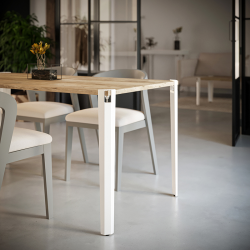 Pieds de table à manger Saphir coloris blanc