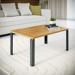 Table basse avec pieds en acier coloris carbone Jaspe