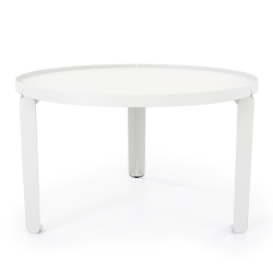 Table basse en acier Jade de forme ronde, coloris blanc