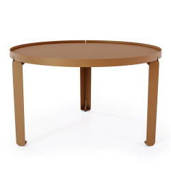 Table basse en acier Jade de forme ronde, coloris marron