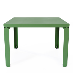 Table basse en acier Cristal de forme carrée, coloris vert
