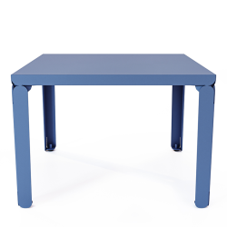 Table basse en acier Cristal de forme carrée, coloris bleu
