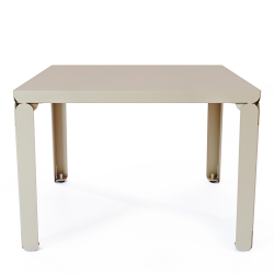 Table basse en acier Cristal de forme carrée, coloris champagne