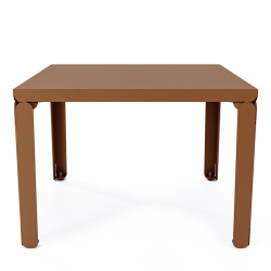 Table basse en acier Cristal de forme carrée, coloris marron