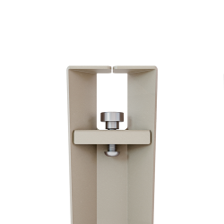 Pied de table haute en acier champagne Saphir avec vis étau