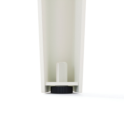 Vérin de réglage du pied de table haute en acier blanc Opale