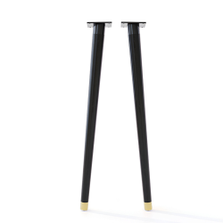 Pieds de table en bois de hêtre peints en noir