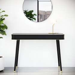 Console avec des pieds en bois de hêtre peint en noir