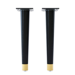 Lot de 2 pieds de table basse en hêtre peint en noir