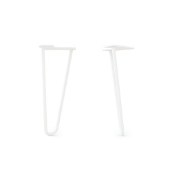Pieds de meuble ou table basse en acier blanc