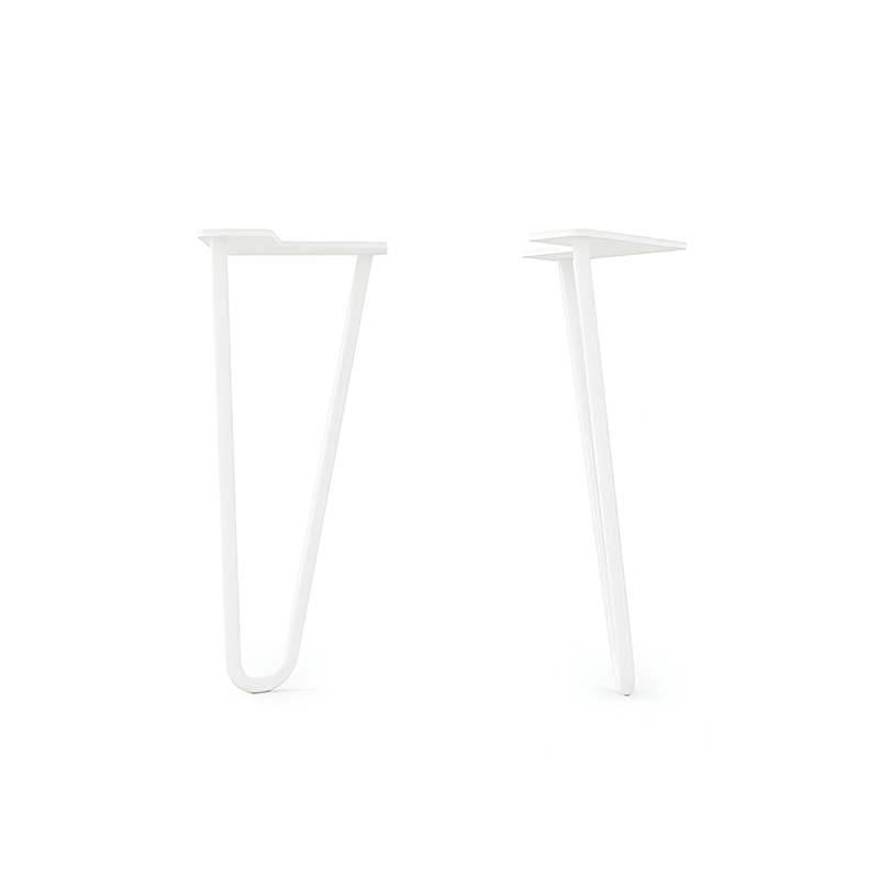 Pieds de meuble ou table basse en acier blanc
