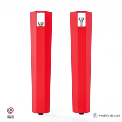 Lot de deux pieds de table basse en acier rouge Saphir