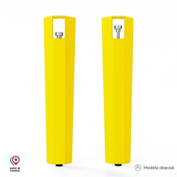 Lot de deux pieds de table basse en acier jaune Saphir