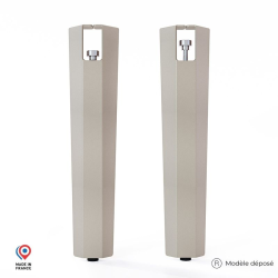 Lot de deux pieds de table basse en acier coloris champagne Saphir