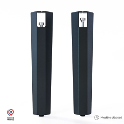 Lot de deux pieds de table basse en acier noir Saphir