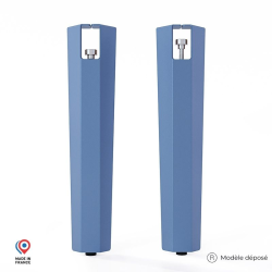 Lot de deux pieds de table basse en acier bleu Saphir