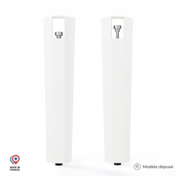 Lot de deux pieds de table basse en acier blanc Saphir