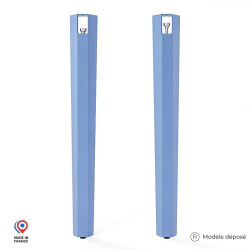 Lot de deux pieds de table haute Saphir en acier bleu