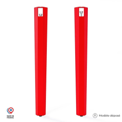 Lot de deux pieds de table mange debout Saphir en acier rouge