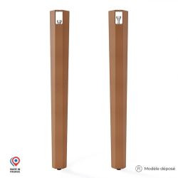 Lot de deux pieds de table mange debout Saphir en acier doré