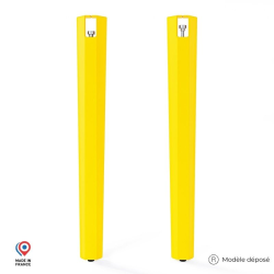 Lot de deux pieds de table mange debout Saphir en acier jaune