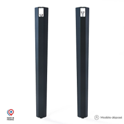 Lot de deux pieds de table mange debout Saphir en acier noir