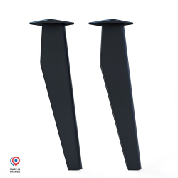Lot de deux pieds de table basse Opale en acier noir