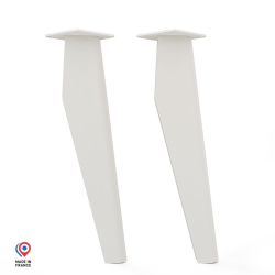 Lot de deux pieds de table basse Opale en acier blanc