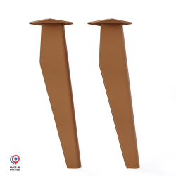 Lot de deux pieds de table basse Opale en acier marron