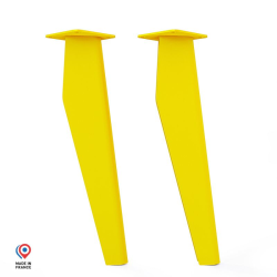 Lot de deux pieds de table basse Opale en acier jaune