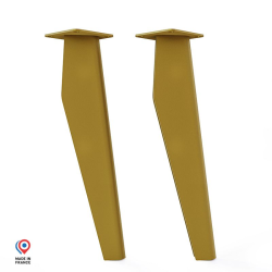 Lot de deux pieds de table basse Opale en acier doré