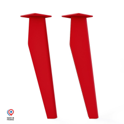 Lot de deux pieds de table basse Opale en acier rouge