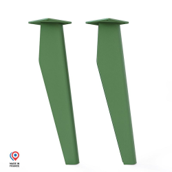 Lot de deux pieds de table basse Opale en acier vert