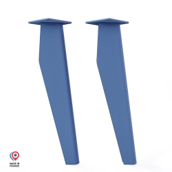 Lot de deux pieds de table basse Opale en acier bleu