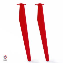 pieds de table haute Opale en acier rouge