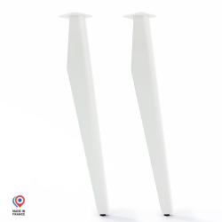 pieds de table haute Opale en acier blanc