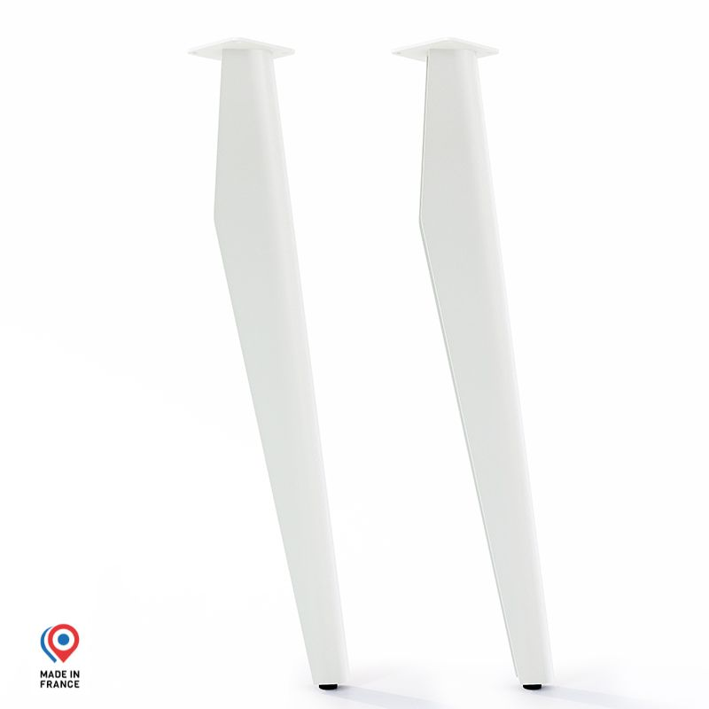 pieds de table haute Opale en acier blanc