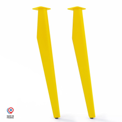 Pieds de table mange debout Opale en acier jaune