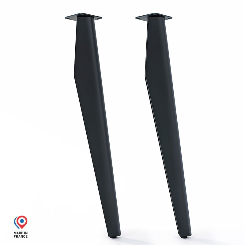 Pieds de table mange debout Opale en acier noir