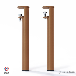 Lot de deux pieds de table basse Topaze en acier coloris marron