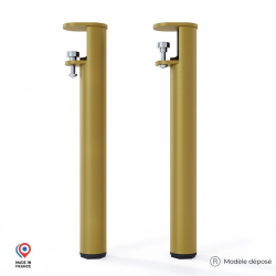 Lot de deux pieds de table basse Topaze en acier coloris doré