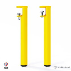 Lot de deux pieds de table basse Topaze en acier coloris jaune